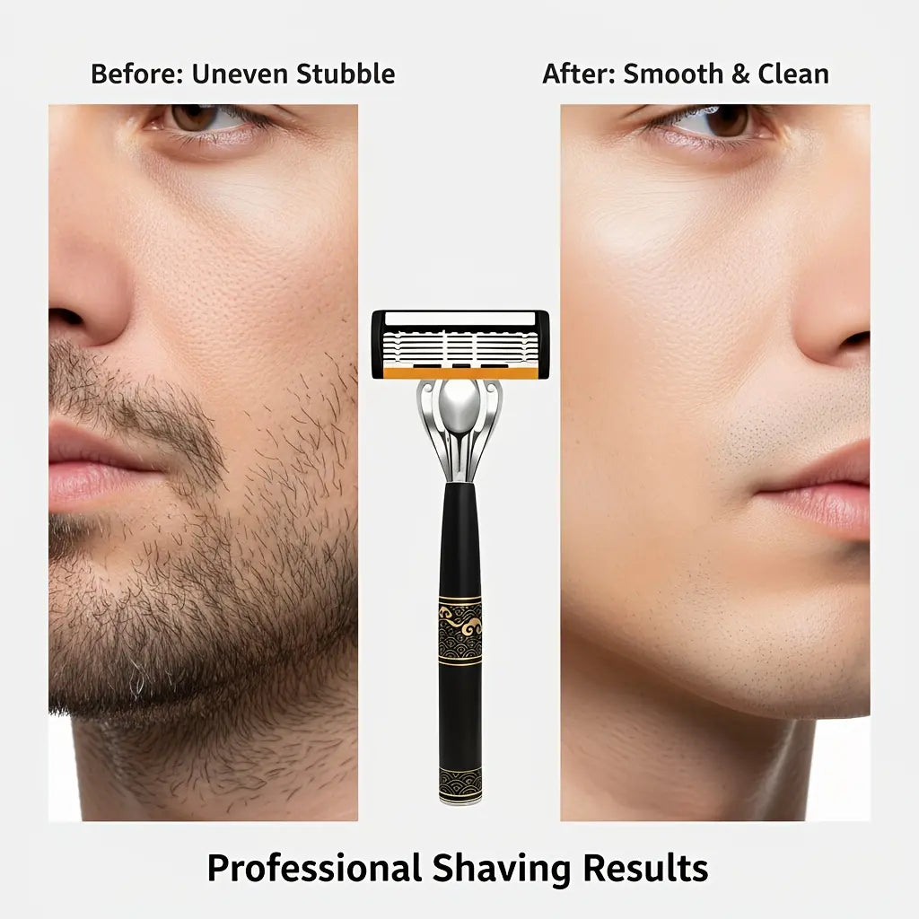 2 Handles + 72 Refills Luxury Shaving Kit | Featuring a Six-Layer Blade System, Ergonomically Designed Handles, Precision Crafted, Ideal for Beard and Mustache Grooming, Perfect Gift for Christmas, Valentine’s Day, and Other Celebrations,father'sdaygifts