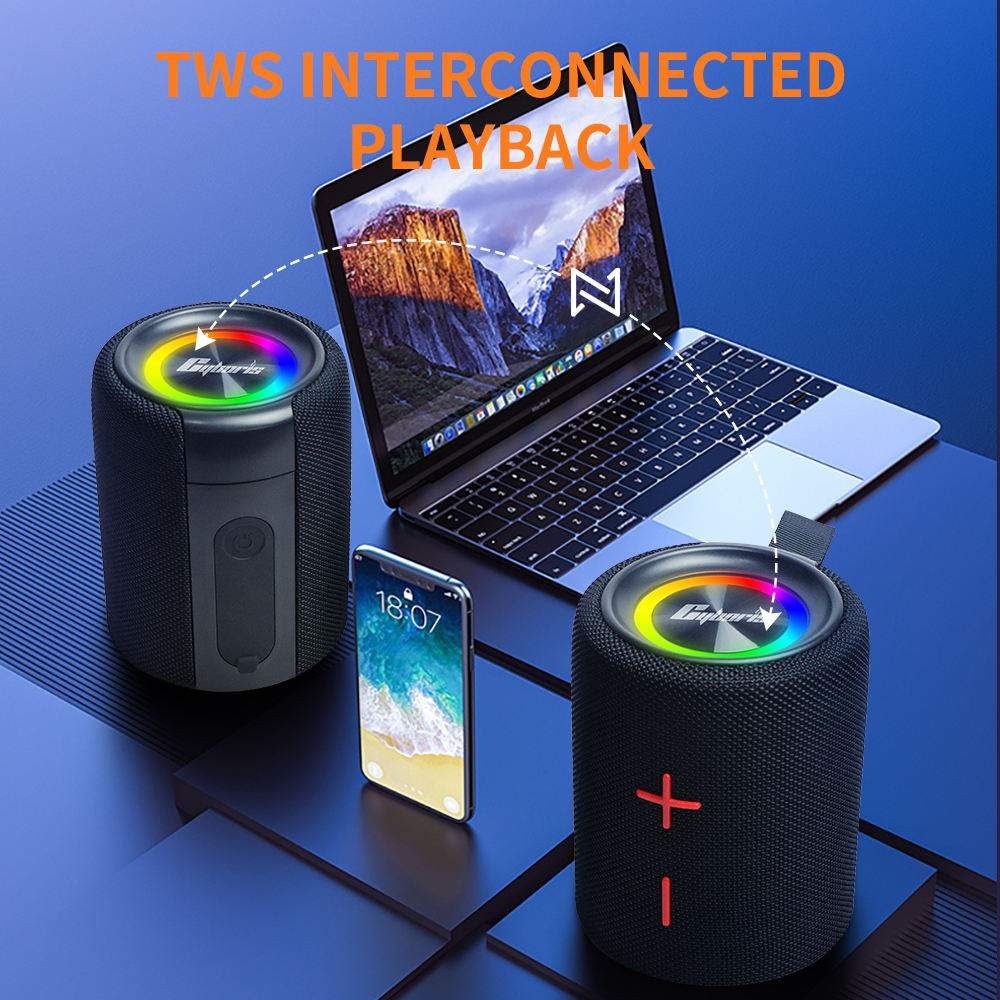 2-in-1 Bluetooth Speaker – Dual-Section Stereo Design, 20W Sound, Waterproof Magnetic Wireless Speaker with 24-Hour Playtime – Perfect for Smartphones & Summer Outdoor Fun