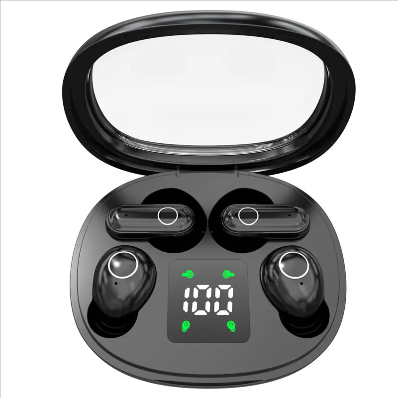 2 Pairs Bluetooth 5.4 Black Wireless Earbuds – Built-in Noise Reduction, Up to 36H Battery, HD Calls, Waterproof Touch Control In-Ear – Ideal for Sleeping, Office & Sports