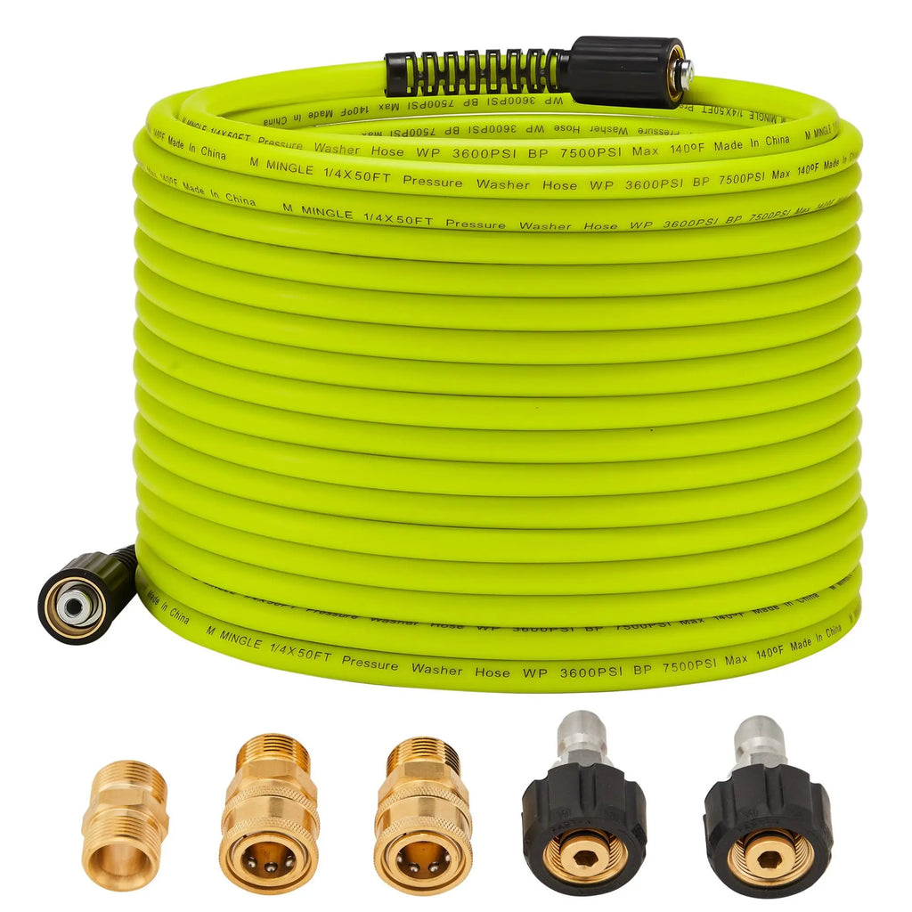 💦 Cash on Delivery 🚗 7500PSI Heavy Duty Anti‑Kink High Pressure Washer Hose 15M with M22‑14 Connector – Explosion‑Proof Car Washing Water Pipe with 5 Copper Fittings – Free Shipping