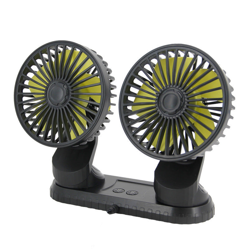 2-speed Dual-head Rotating Car Fan, Adjustable Airflow & Compact Design Car Cooling Fan with Parking Sensor, Perfect for Cars and Trucks, Ideal Summer Gift