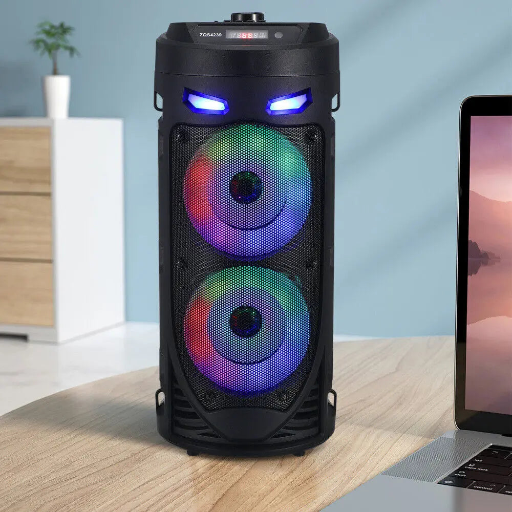 Portable Bluetooth 5.0 Party Speaker with Subwoofer Heavy Bass Sound System