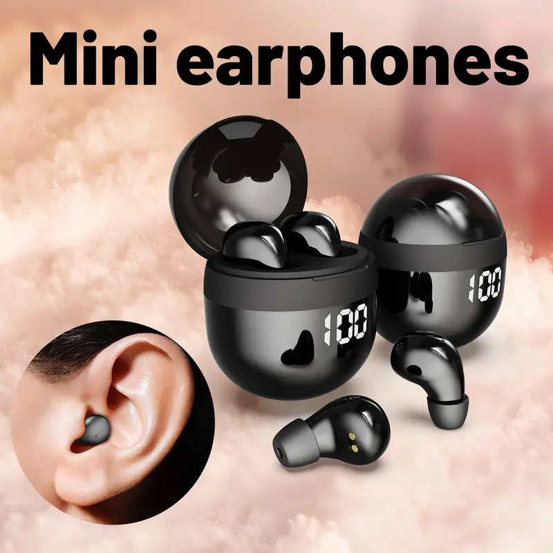 🎧 Cash on Delivery 📟 SK18 Bluetooth Earphones – IPX6 Waterproof, Bluetooth 5.3, Digital Display, 8H Playtime, In-Ear Stereo Sound – Black – Free Shipping