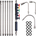 Pressure Washer Extension Wand, 10 Pack Power Washer Lance with 5 Atomization Nozzle Tips,1 Gutter Cleaner Attachment Curved Rod, 1/4" Quick Connect, 4000 PSI Brass Stainless Steel,father'sdaygifts