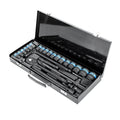 Socket Wrench Set 1/2-Inch Ratchet Socket Set 8-32mm - Universal Drive Alloy Steel, Deformation Resistant Ratchet Mechanism (Black)