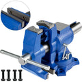 VEVOR 5" Heavy Duty Bench Vise Double Swivel Rotating Vise Head/Body Rotates 360°,Pipe Vise Bench Vices 30Kn Clamping Force,for Clamping Fixing Equipment Home or Industrial Use