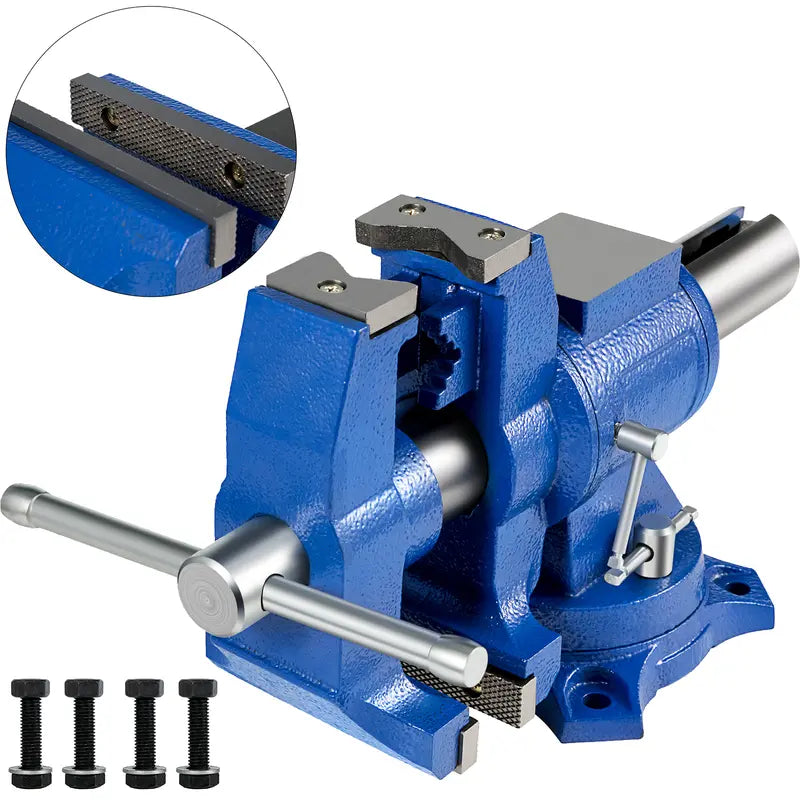 VEVOR 5" Heavy Duty Bench Vise Double Swivel Rotating Vise Head/Body Rotates 360°,Pipe Vise Bench Vices 30Kn Clamping Force,for Clamping Fixing Equipment Home or Industrial Use
