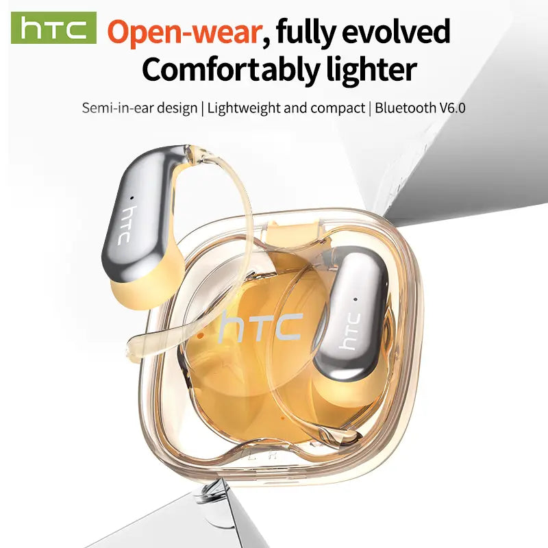 HTC NE38 OWS Wireless Translation Earbuds, Supports Real-Time Translation in 134 Languages With APP, Bluetooth 6.0 Earphones, IPX5 Waterproof, HIFI Sound Quality, Suitable for Office, Sports, Study and Audio Calls | Built-in Microphone | AI Headphones