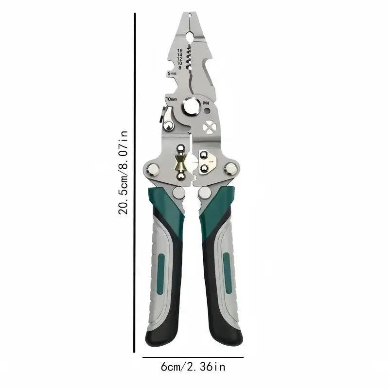 Multifunctional Wire Stripper, Industrial Grade 12 in 1 Foldable Cutting Wire Stripper, Wire Cutter, Wirecutters, Professional Wire Stripping Tool for Home & Office, Hand Tools, Tools Gadgets