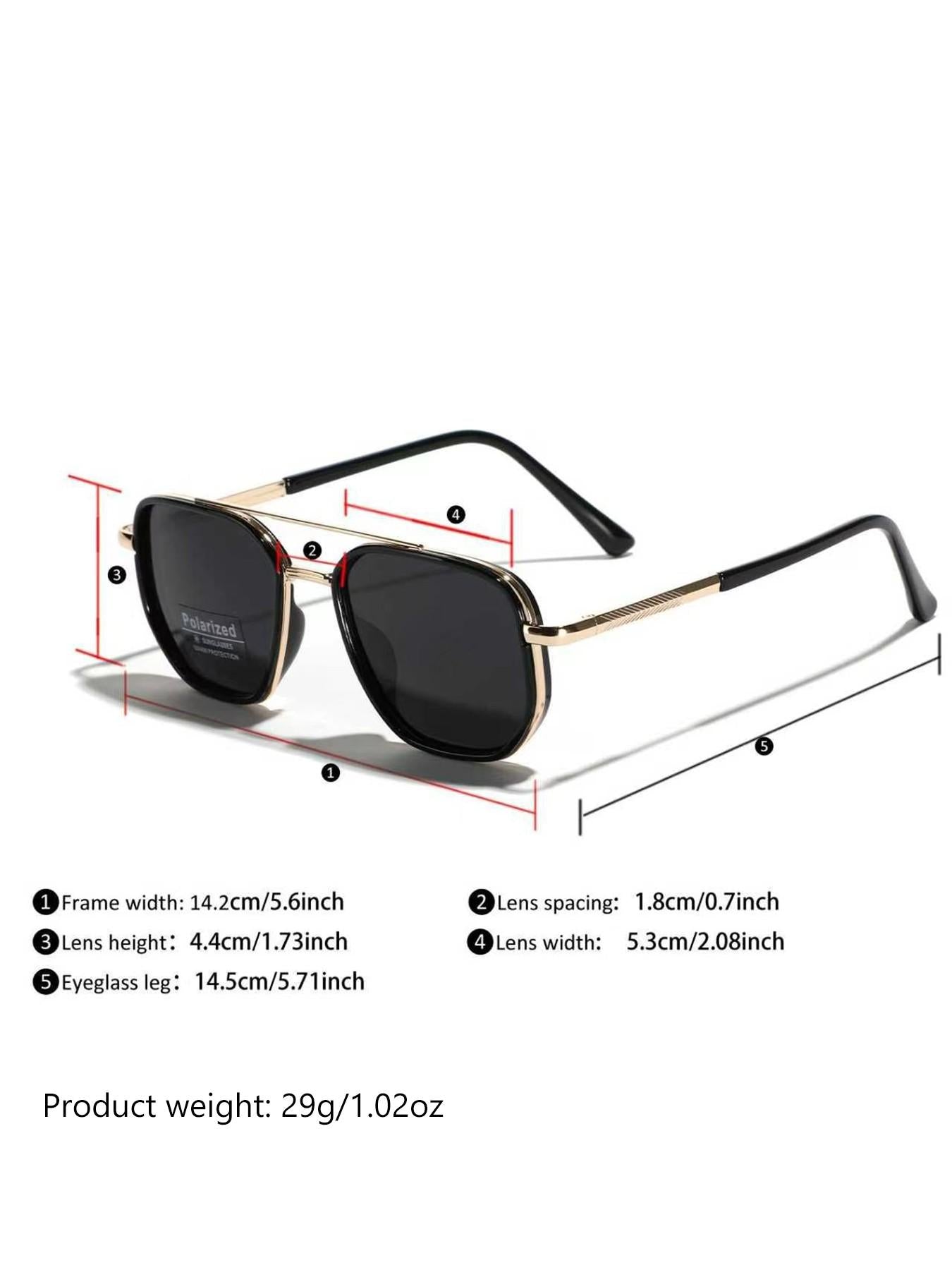 Summer 2026 Simple Polarized Shades Sunglasses For Everyday Use, Summer Geometric Frame Double Beam Fashion Sunglasses, Travel Accessories, Trendy Casual Sunglasses