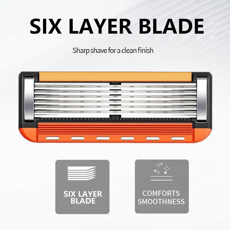 48-Piece Men's Razor Blade Replacement Set with Handle - Ultra Sharp Stainless Steel Blades for Smooth Shaving 🎵 Free Shipping & Cash on Delivery 📊
