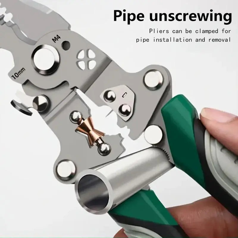 Multifunctional Wire Stripper, Industrial Grade 12 in 1 Foldable Cutting Wire Stripper, Wire Cutter, Wirecutters, Professional Wire Stripping Tool for Home & Office, Hand Tools, Tools Gadgets