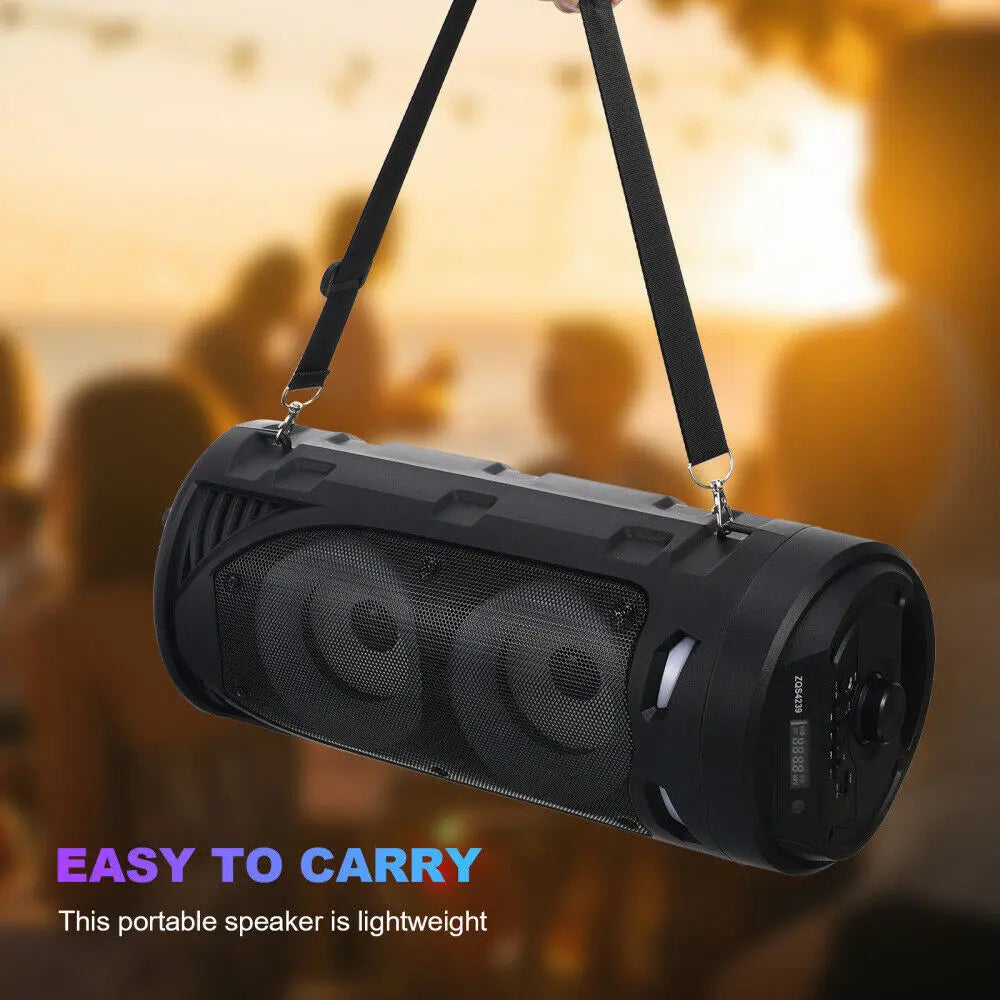 Portable Bluetooth 5.0 Party Speaker with Subwoofer Heavy Bass Sound System