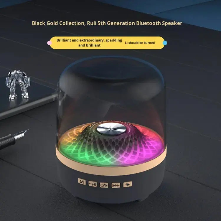 Portable Harman Transparent Bluetooth Speaker 5W Stereo Sound RGB Color Gradient Lighting, 500mAh Long Battery Mini Wireless Speaker Suitable For African Family Party, Bedroom & Outdoor