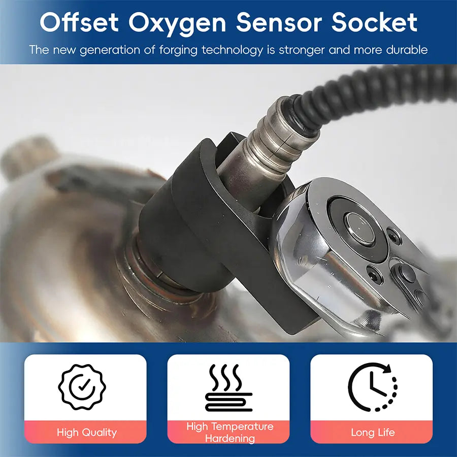 5-Piece Forged O2 Oxygen Sensor Socket and Thread Chaser Set - Automotive Tool for Sensor Removal