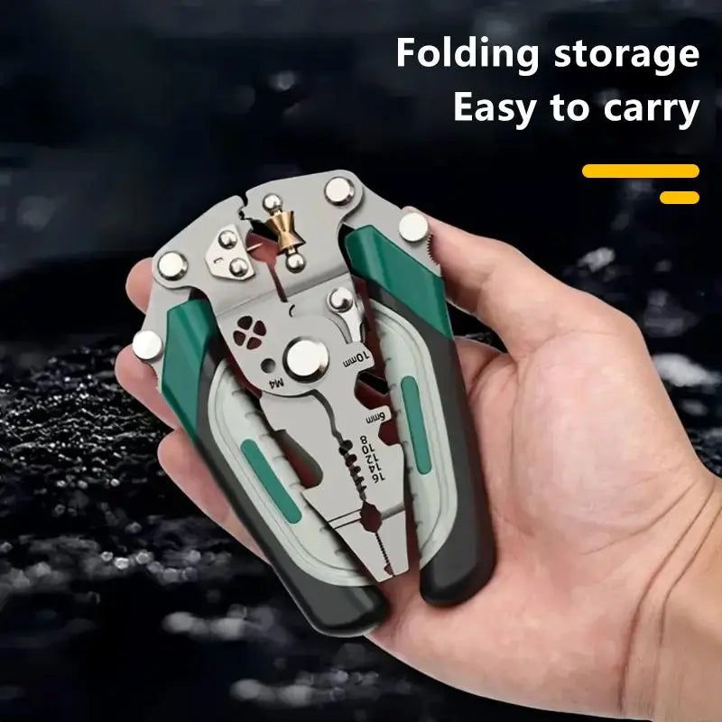 Multifunctional Wire Stripper, Industrial Grade 12 in 1 Foldable Cutting Wire Stripper, Wire Cutter, Wirecutters, Professional Wire Stripping Tool for Home & Office, Hand Tools, Tools Gadgets