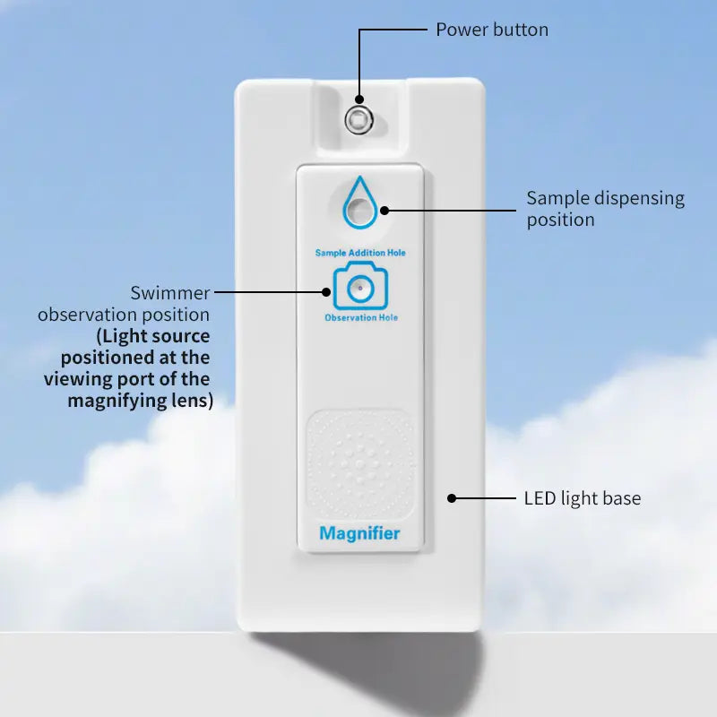 Magnifier Pro Sperm Quality Test – Disposable Lens with Reusable Base, Clear Field of View, Private & Easy-to-Use Home Semen Analysis Aid