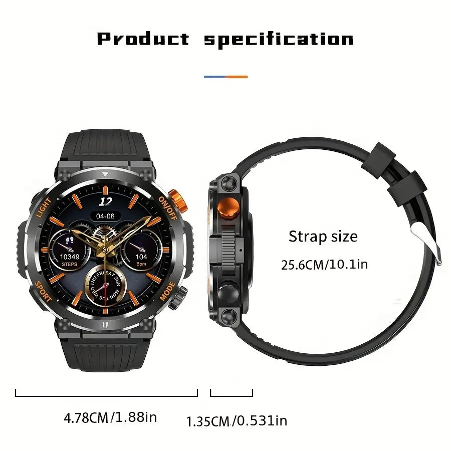 1.46 Inch HD Screen Smartwatch - Multi-functional Outdoor Sports Fitness Tracker with Wireless Calling, Multi-sport Mode, Pedometer, LED Light & Waterproof Health Watch for Android iOS Men Women 🎵 Free Shipping & Cash on Delivery 📊