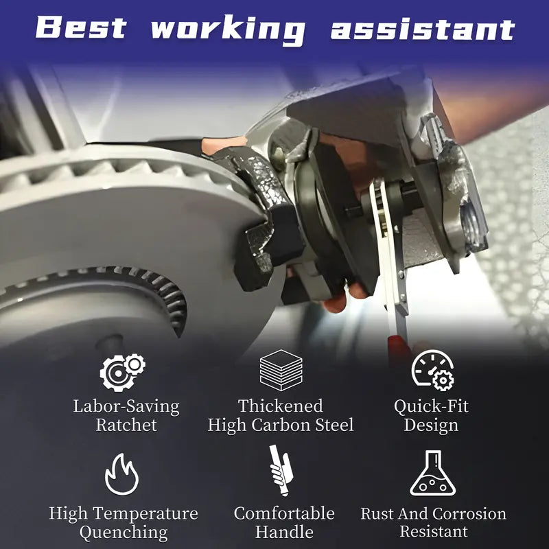Brake Caliper Piston Press Tool – For Single, Dual & Quad Piston Disc Brakes, 360° Rotating Ratchet Wrench, Effort-Saving Automotive Brake Repair Tool for Car Maintenance