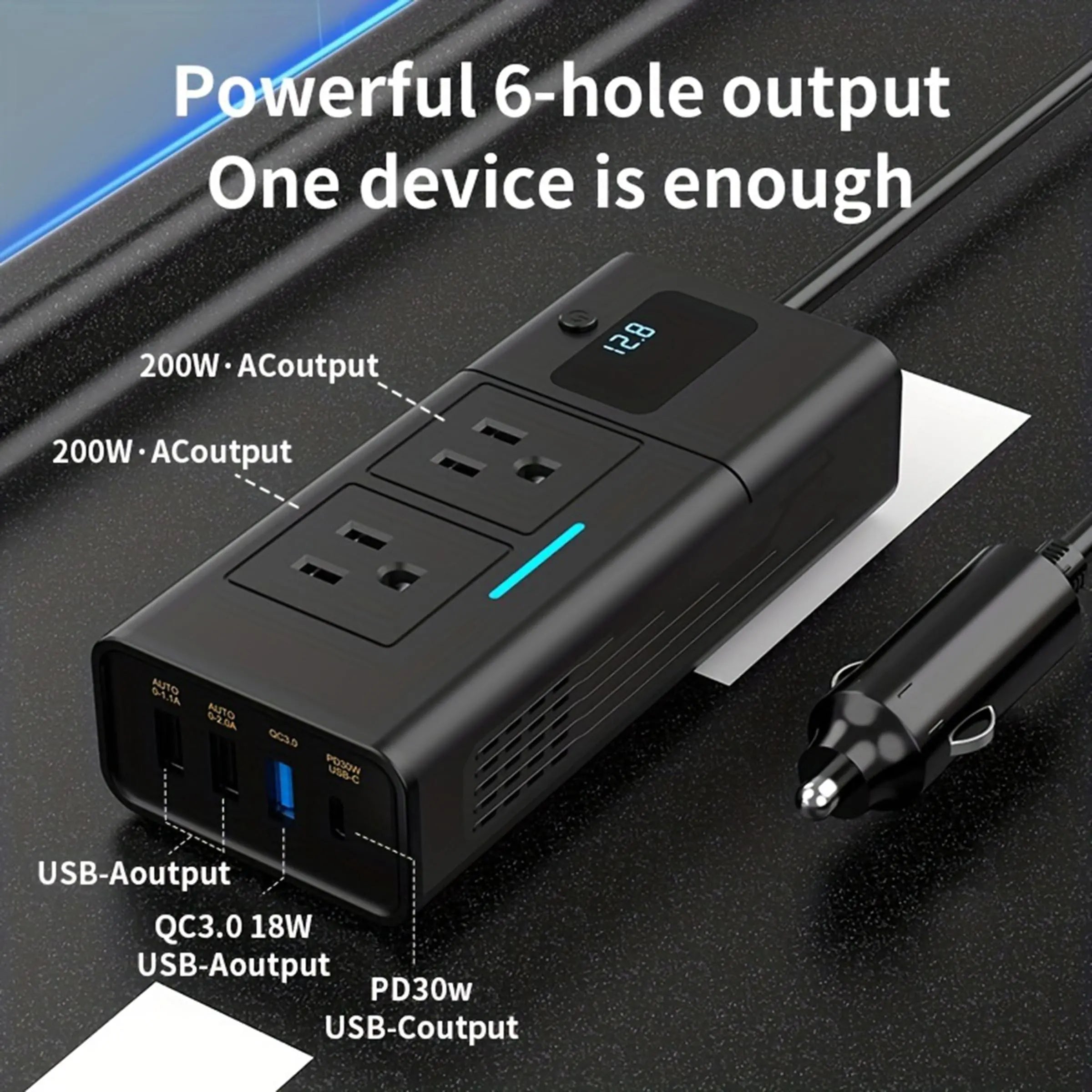 Car Power Inverter, 200W DC 12V to AC 110V Inverter, Car Charger Adapter, Fast Car Charger, Universal Vehicle Electrical Appliances, Car Gadgets, Electronic Accessories, Car Electronics, Car Essentials, Men Gifts