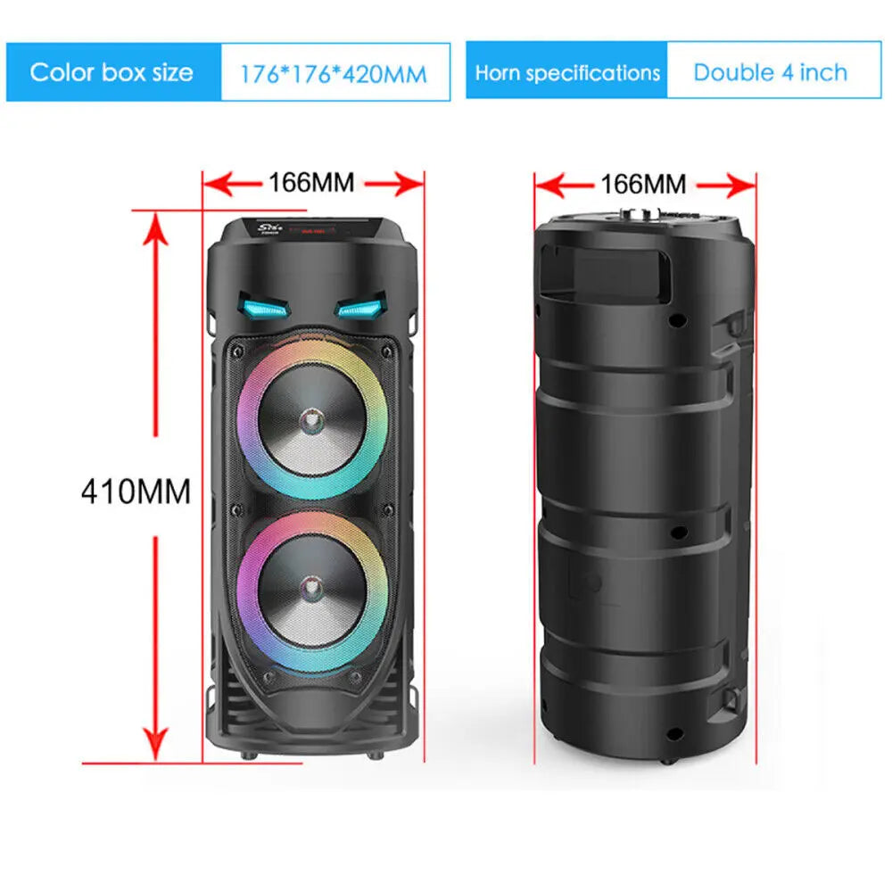Portable Bluetooth 5.0 Party Speaker with Subwoofer Heavy Bass Sound System