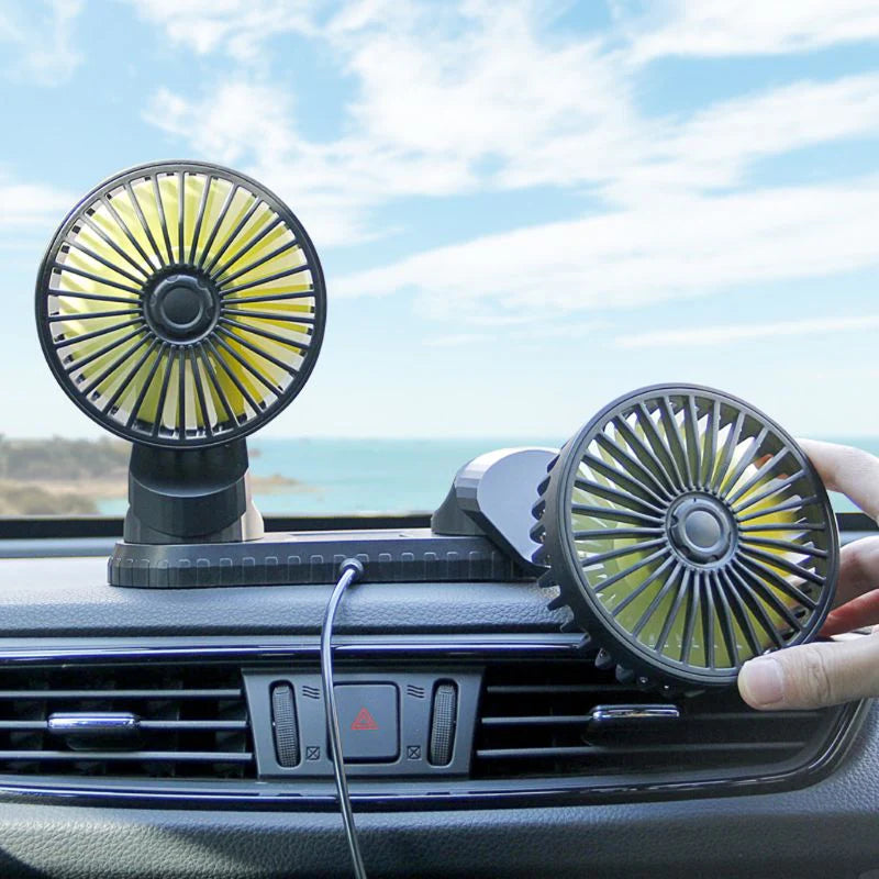 2-speed Dual-head Rotating Car Fan, Adjustable Airflow & Compact Design Car Cooling Fan with Parking Sensor, Perfect for Cars and Trucks, Ideal Summer Gift