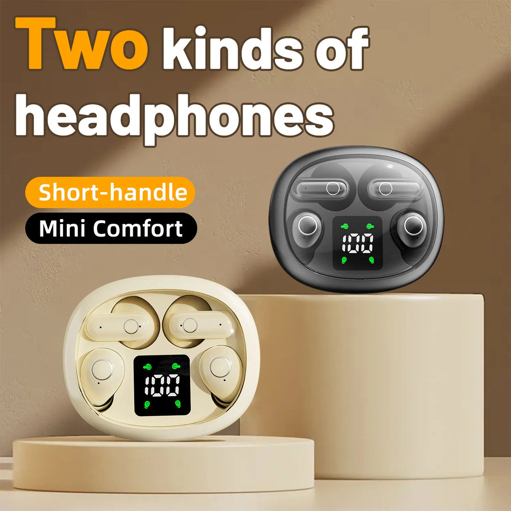 2 Pairs Bluetooth 5.4 Black Wireless Earbuds – Built-in Noise Reduction, Up to 36H Battery, HD Calls, Waterproof Touch Control In-Ear – Ideal for Sleeping, Office & Sports
