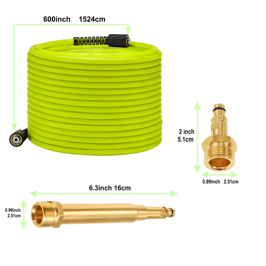 💦 Cash on Delivery 🚗 7500PSI Heavy Duty Anti‑Kink High Pressure Washer Hose 15M with M22‑14 Connector – Explosion‑Proof Car Washing Water Pipe with 5 Copper Fittings – Free Shipping