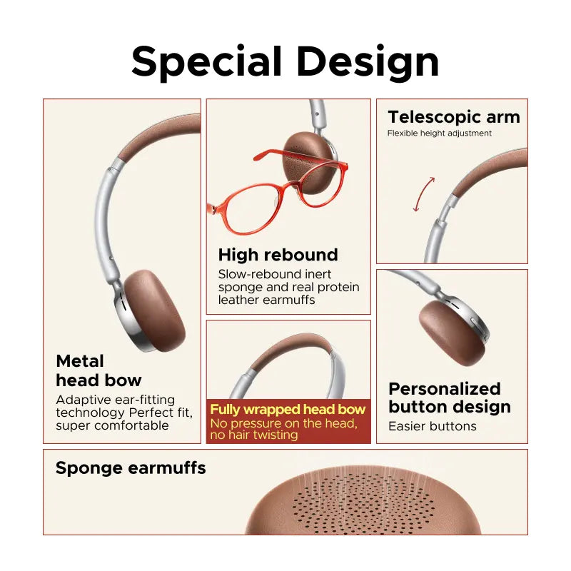 UGREEN Studio Plus Retro Wireless Headphones - 25dB Active Noise Cancellation, Bluetooth 6.0, 80H Battery Life
