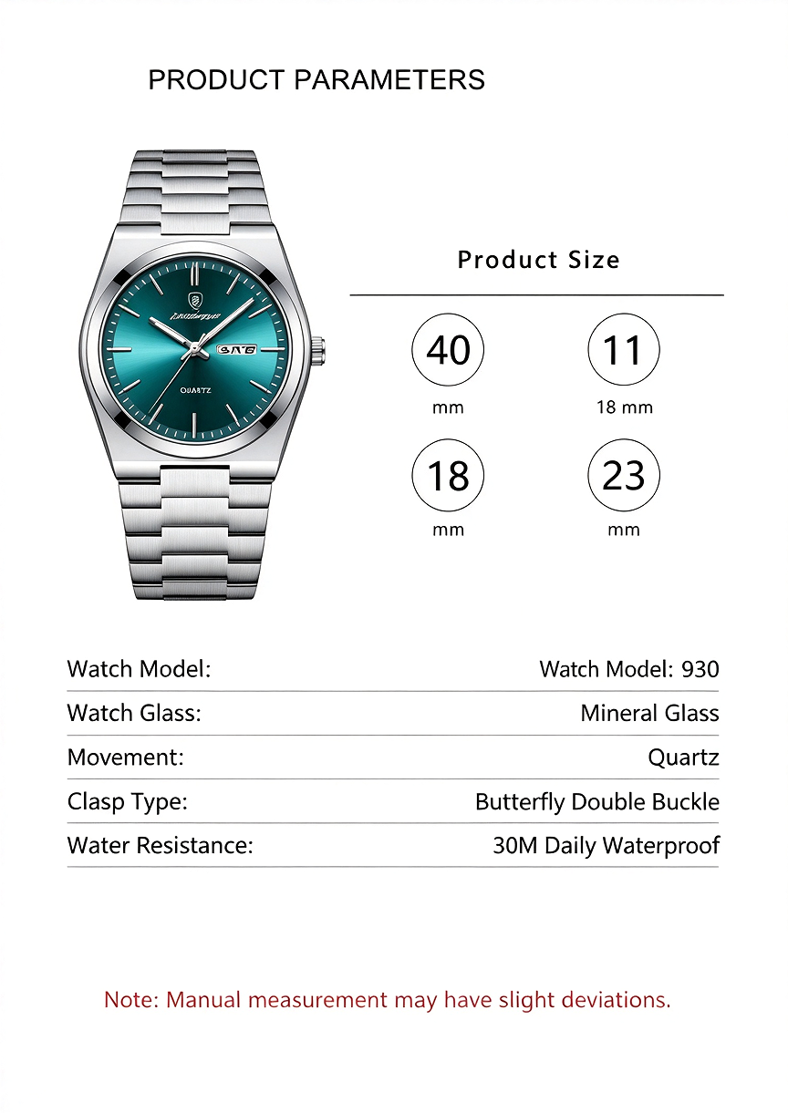 POEDAGAR Men's Casual Business Round Dial Analog Quartz Watch – Fashionable Timepiece for Party & Daily Wear, Trendy All‑Match Design, Exquisite Gift with Box – Perfect Watch for Men