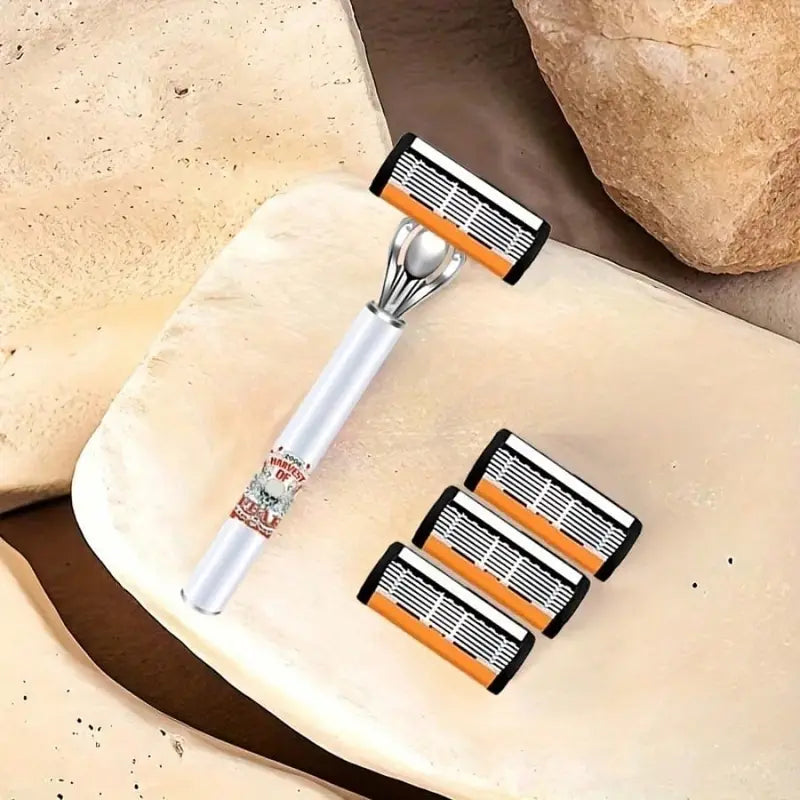 2 Handles + 72 Refills Luxury Shaving Kit | Featuring a Six-Layer Blade System, Ergonomically Designed Handles, Precision Crafted, Ideal for Beard and Mustache Grooming, Perfect Gift for Christmas, Valentine’s Day, and Other Celebrations,father'sdaygifts