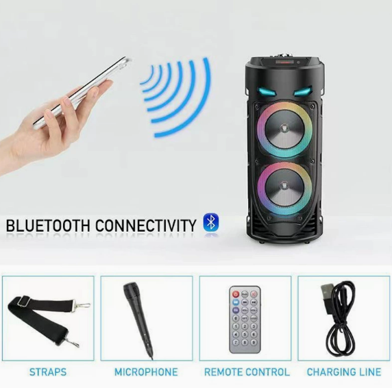 Portable Bluetooth 5.0 Party Speaker with Subwoofer Heavy Bass Sound System