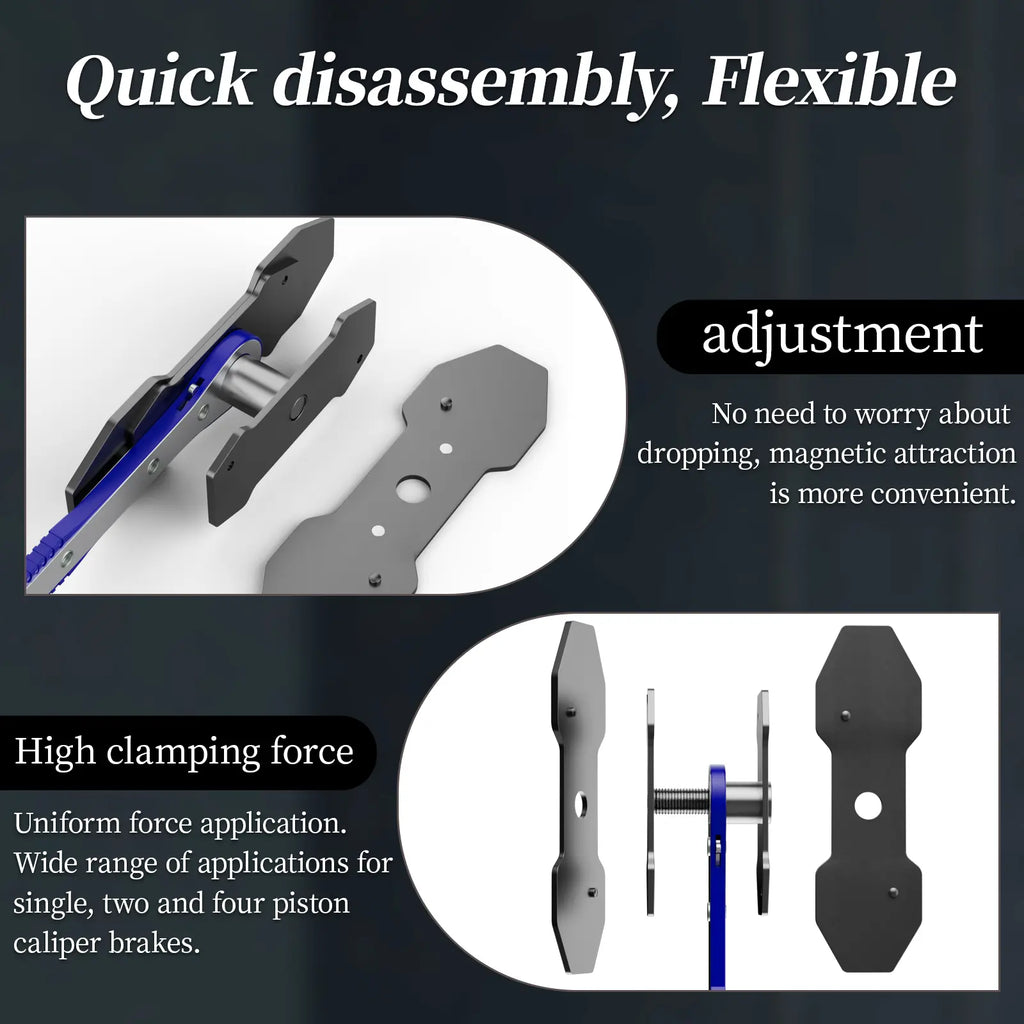 Brake Caliper Piston Press Tool – For Single, Dual & Quad Piston Disc Brakes, 360° Rotating Ratchet Wrench, Effort-Saving Automotive Brake Repair Tool for Car Maintenance
