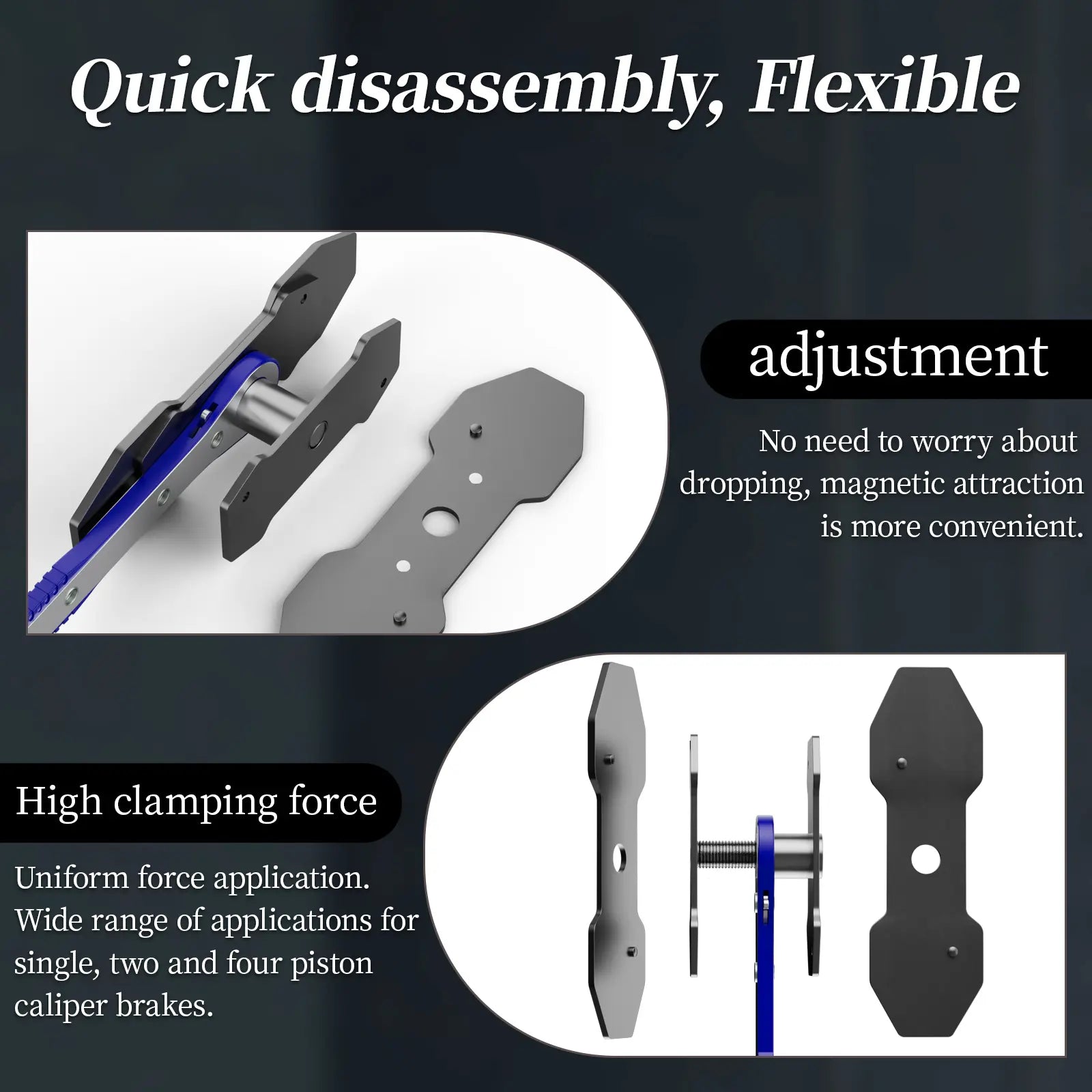 Brake Caliper Piston Press Tool – For Single, Dual & Quad Piston Disc Brakes, 360° Rotating Ratchet Wrench, Effort-Saving Automotive Brake Repair Tool for Car Maintenance