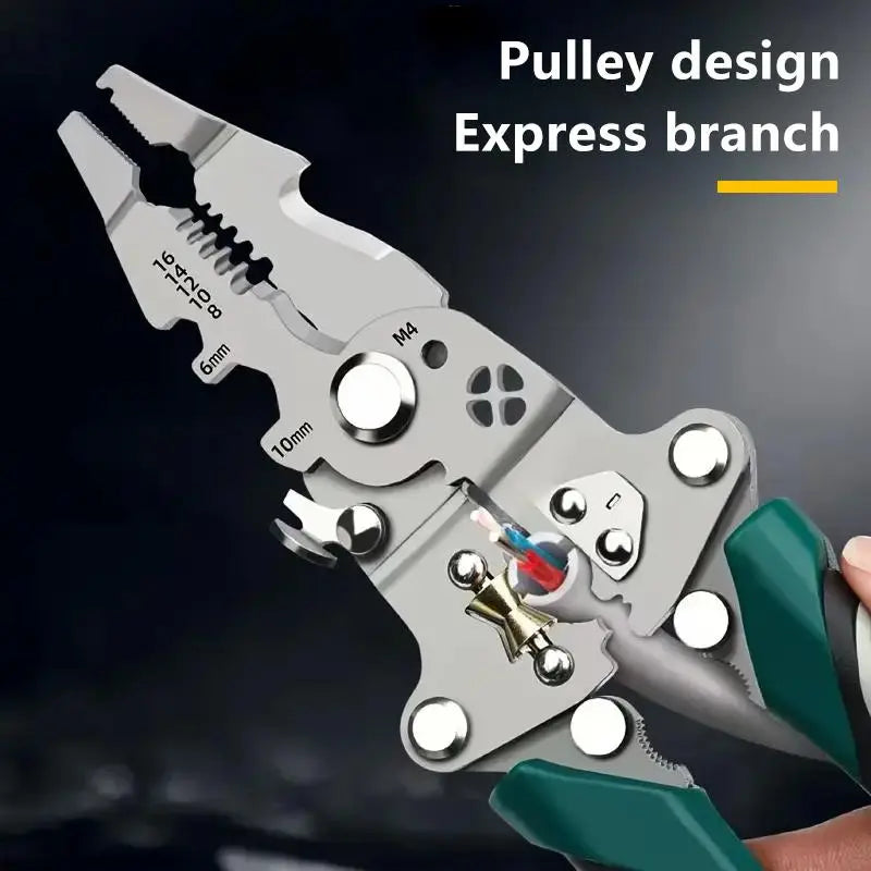 Multifunctional Wire Stripper, Industrial Grade 12 in 1 Foldable Cutting Wire Stripper, Wire Cutter, Wirecutters, Professional Wire Stripping Tool for Home & Office, Hand Tools, Tools Gadgets