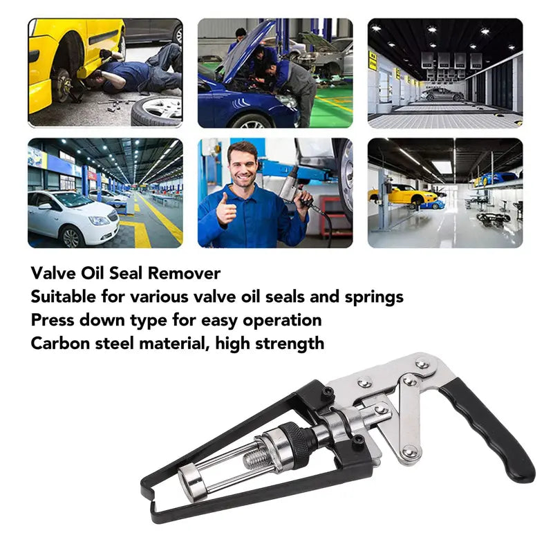Valve Spring Compressor Tool – Carbon Steel Overhead Valve Spring Remover, Press Type Hand Pliers for Oil Seal Disassembly