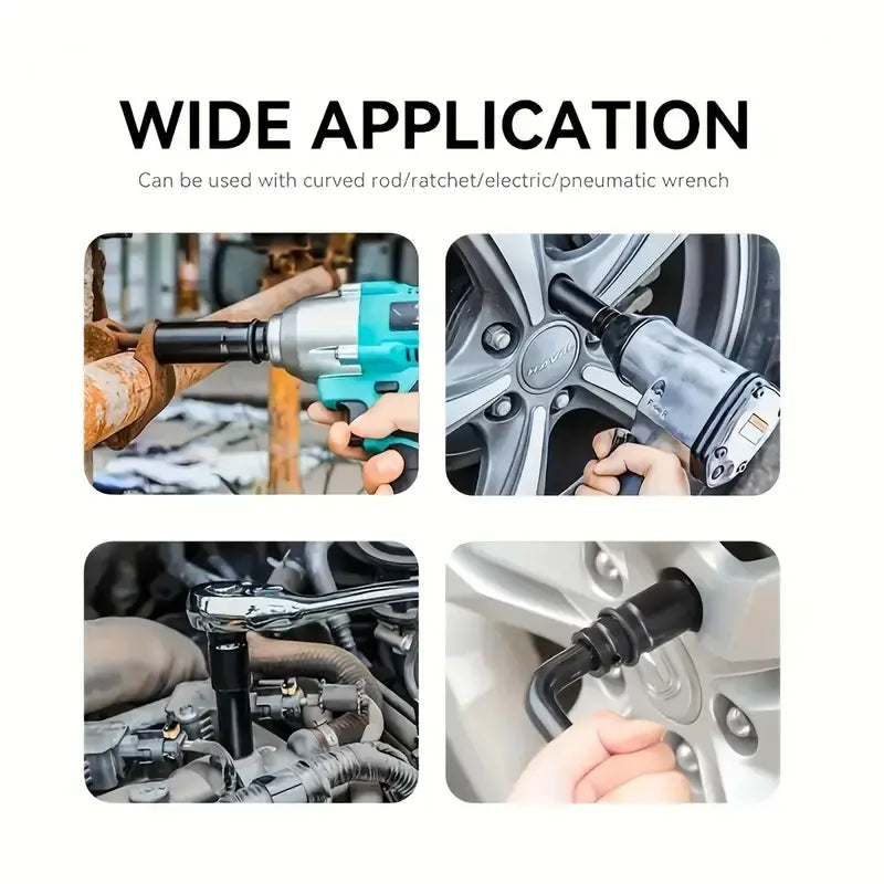 20-Piece 1/2-Inch Power Sleeve Tool Set 8-32mm - Impact Wrench Adapter, Long Reach Thin Wall Steel Sockets with Storage Box for Automotive, Industrial and DIY Use
