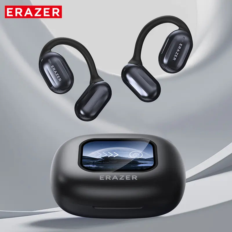 ERAZER True Wireless Open Ear Earbuds Bluetooth 5.4, IPX5 Waterproof,35Hours Play time,OWS Headphones Immersive Premium Sound Long Distance Connection Headset with Charging Case,Light-Weight Headphones Built-in Microphone
