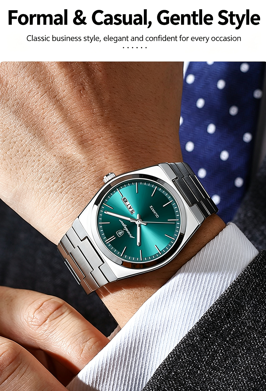 POEDAGAR Men's Casual Business Round Dial Analog Quartz Watch – Fashionable Timepiece for Party & Daily Wear, Trendy All‑Match Design, Exquisite Gift with Box – Perfect Watch for Men