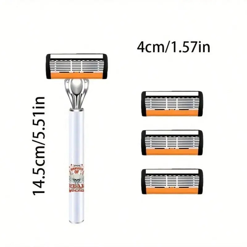 2 Handles + 72 Refills Luxury Shaving Kit | Featuring a Six-Layer Blade System, Ergonomically Designed Handles, Precision Crafted, Ideal for Beard and Mustache Grooming, Perfect Gift for Christmas, Valentine’s Day, and Other Celebrations,father'sdaygifts