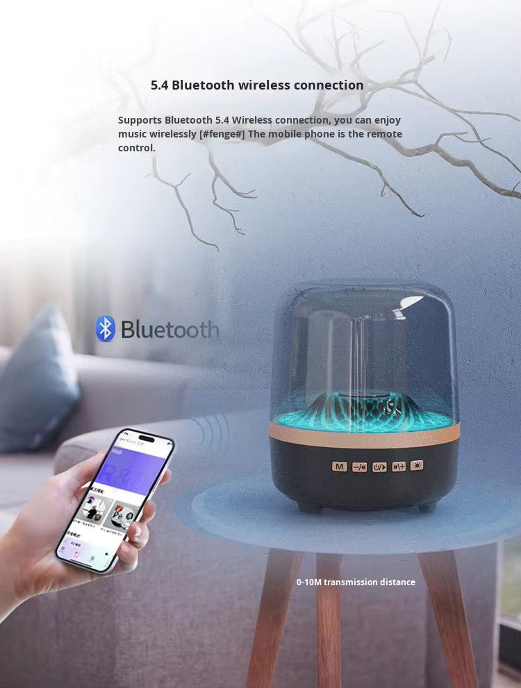 Portable Harman Transparent Bluetooth Speaker 5W Stereo Sound RGB Color Gradient Lighting, 500mAh Long Battery Mini Wireless Speaker Suitable For African Family Party, Bedroom & Outdoor