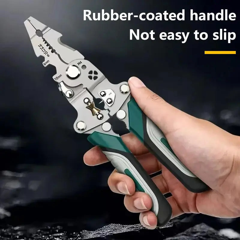Multifunctional Wire Stripper, Industrial Grade 12 in 1 Foldable Cutting Wire Stripper, Wire Cutter, Wirecutters, Professional Wire Stripping Tool for Home & Office, Hand Tools, Tools Gadgets