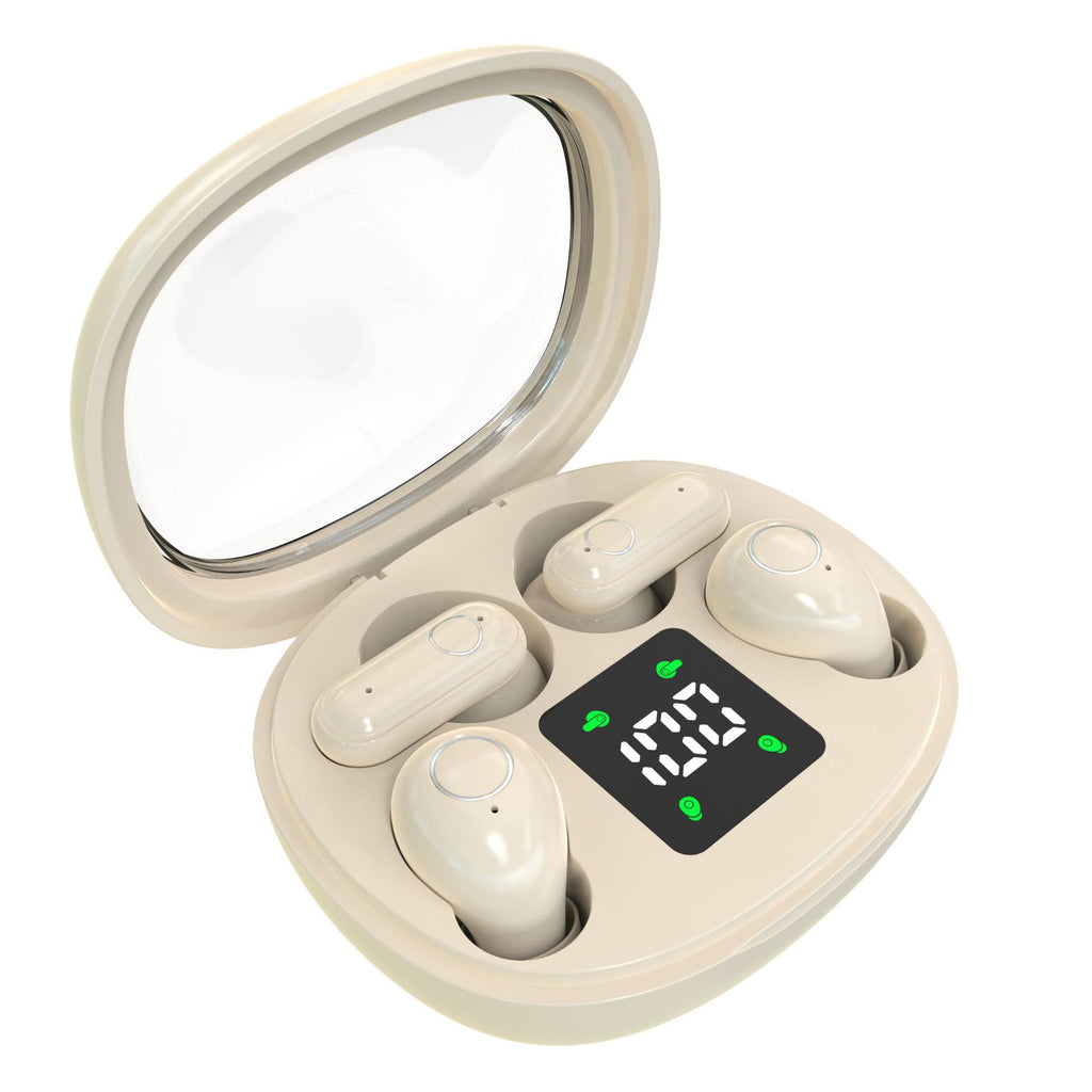 2 Pairs Bluetooth 5.4 Cream White Wireless Earbuds – Built-in Noise Reduction, Up to 36H Battery, HD Calls, Waterproof Touch Control In-Ear – Ideal for Sleeping, Office & Sports