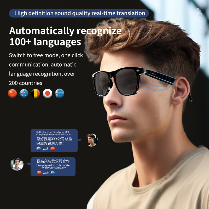Smart Bluetooth Glasses - AI Voice Assistant & Translation Sunglasses, Touch Control Open Ear Headphones, UV Protection for Outdoor Sports Travel 🎵 Free Shipping & Cash on Delivery 📊