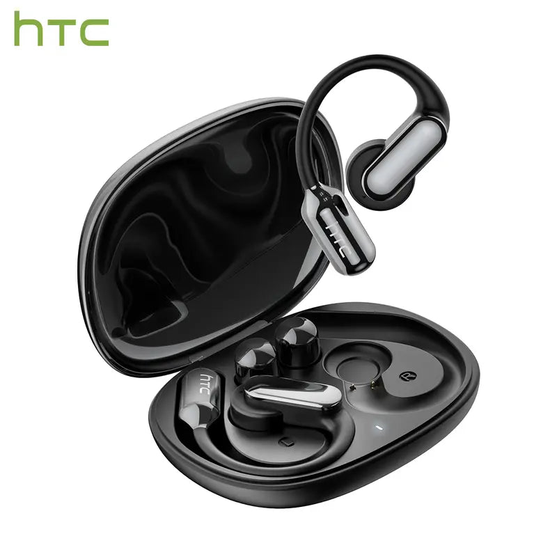 HTC NE50 open-ear headphones, removable battery, four batteries for long-lasting battery life, high-quality wireless earphones, Bluetooth 6.0 waterproof earphones