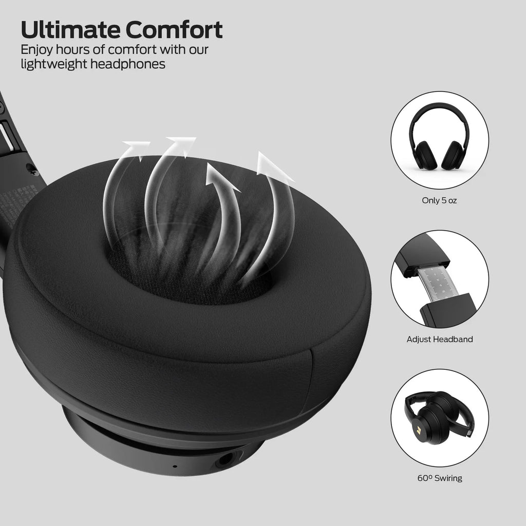 MONSTER Wireless Over - Ear Bluetooth Headphones, Bluetooth 6.0, Up to 40H Battery Life, Deep Bass HiFi Stereo, Comfortable Foldable Design, Apple & Android Compatible, Headset with Microphone for Home Office Phone & PC summerwins