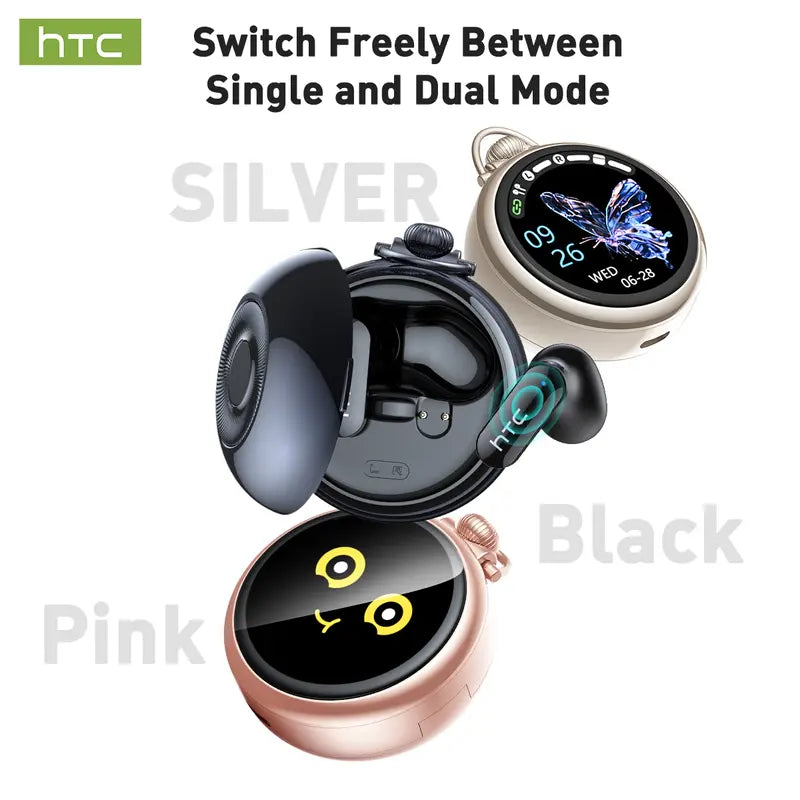 HTC NE71 Wireless Earbuds Bluetooth 6.0 Earphones Touchscreen Earbuds, Suitable for Office, Sports, Study and Audio Calls, Waterproof Headsets, Long Battery Life Built-in Microphones Bluetooth Headphones