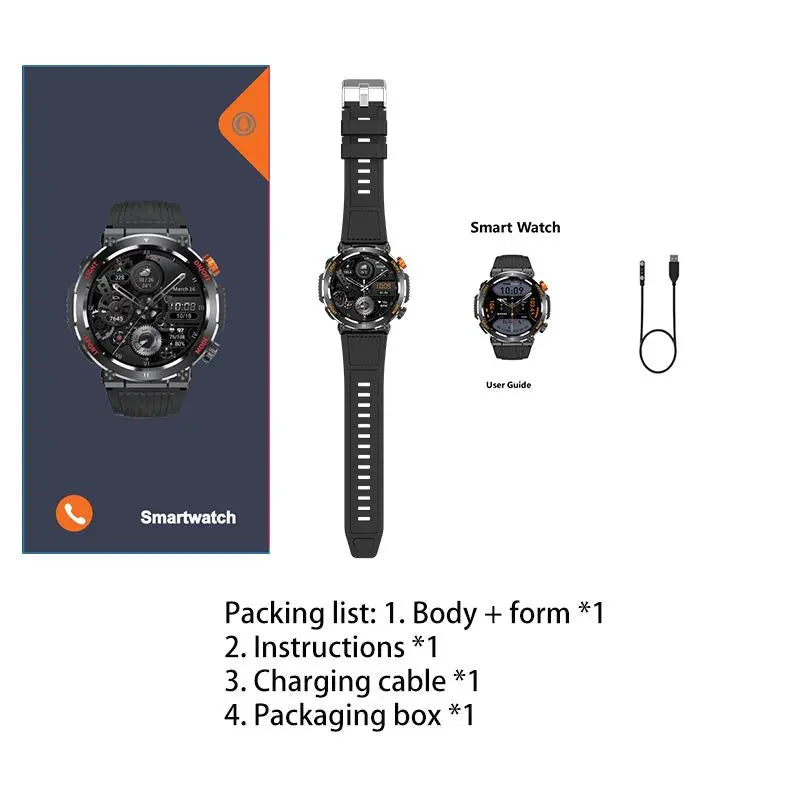 1.46 Inch HD Screen Smartwatch - Multi-functional Outdoor Sports Fitness Tracker with Wireless Calling, Multi-sport Mode, Pedometer, LED Light & Waterproof Health Watch for Android iOS Men Women 🎵 Free Shipping & Cash on Delivery 📊
