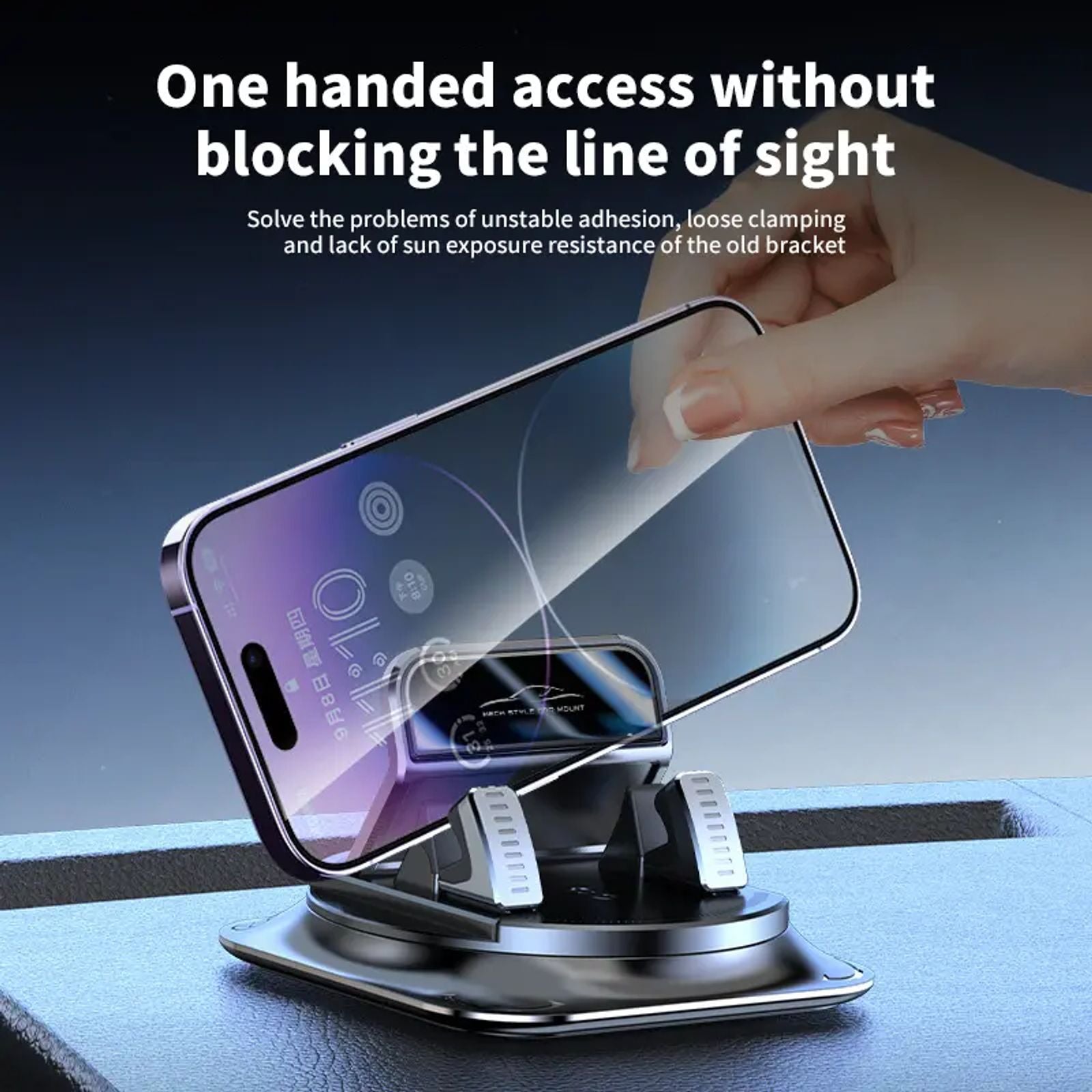 【DealsForYouDays】Car phone holder 360 degree rotation, suitablefor car navigation in-car dashboard, horizontaland vertica screen adjustment angle,suctioncup fixed non-slip mobile phone holdersuitable for iPhone and Android image 4