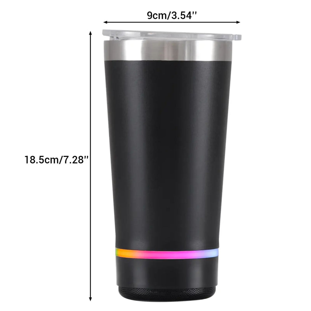 Stainless Steel 16.oz Nsulated MUG With Built-in Bluetooth Speaker Rechargeable Wireless Multi-color LED Lights Prefect Gift image 6